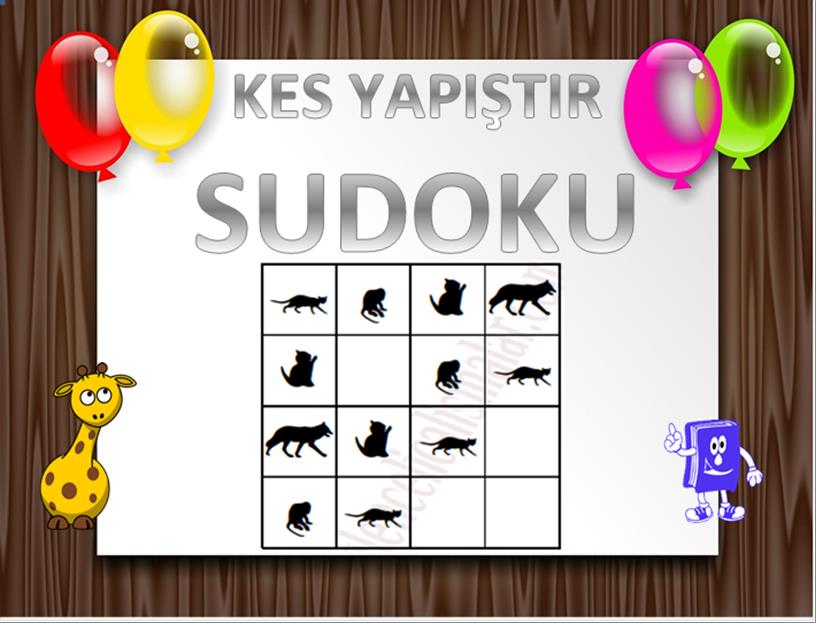 Kes yapıştır sudoku