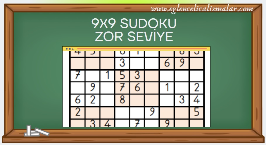 9x9 zor seviye sudoku