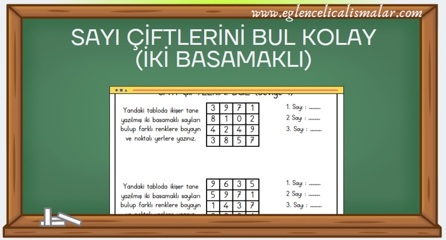 sayi ciftlerini bul iki basamaklı sayılar kolay seviye