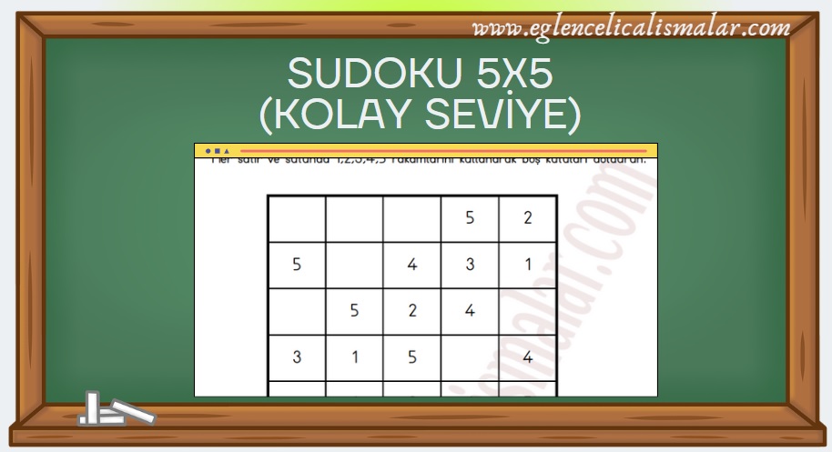 sudoku 5x5 kolay seviye