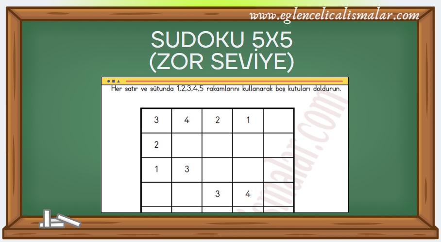 sudoku 5x5 zor seviye
